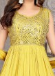 Festive Wear Anarkali Suit In Yellow Color